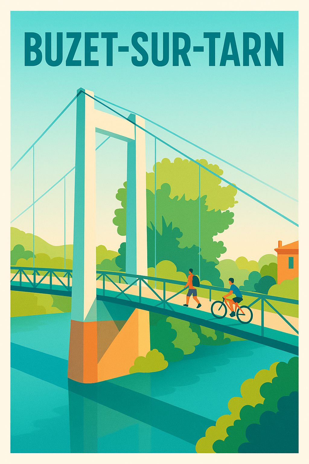 Affiche de Buzet-sur-Tarn - Charme et sérénité sur le pont suspendu
