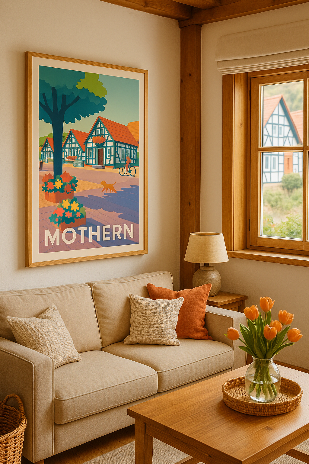 Mise en situation Affiche Mothern - Le charme tranquille d'un village alsacien