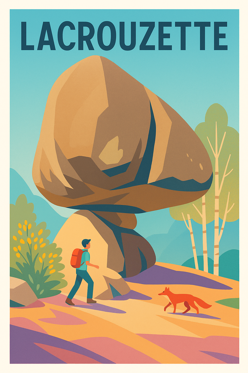 Affiche de Lacrouzette - Nature et aventure au cœur des rochers mystiques