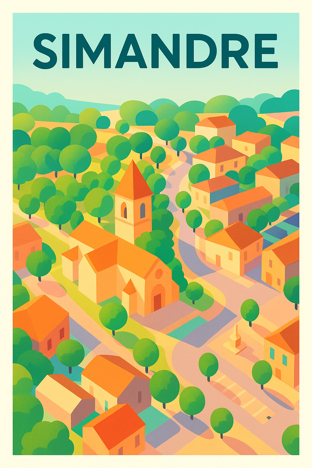 Affiche de Simandre - Charme paisible d'un village français