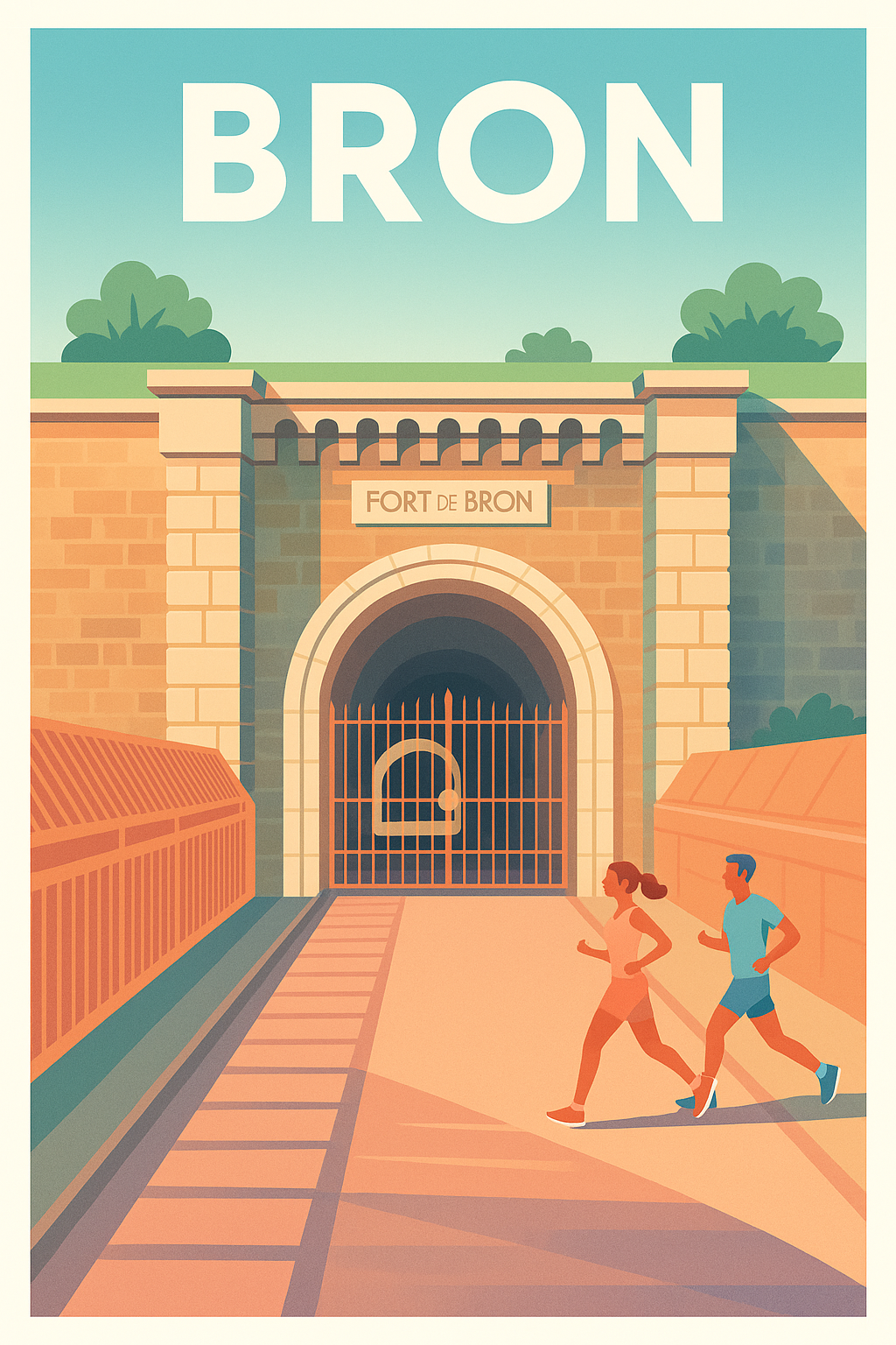 Affiche Bron — Esprit sportif au Fort de Bron · poster d'art de Bron