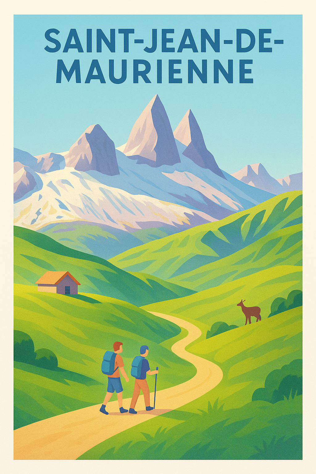 Affiche de Saint-Jean-de-Maurienne - Invitation à la randonnée alpine