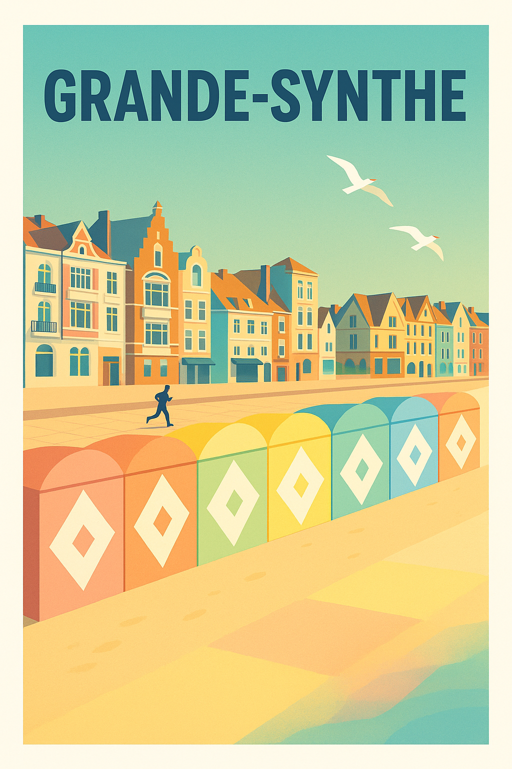 Affiche de Grande-Synthe - Promenade colorée en bord de mer