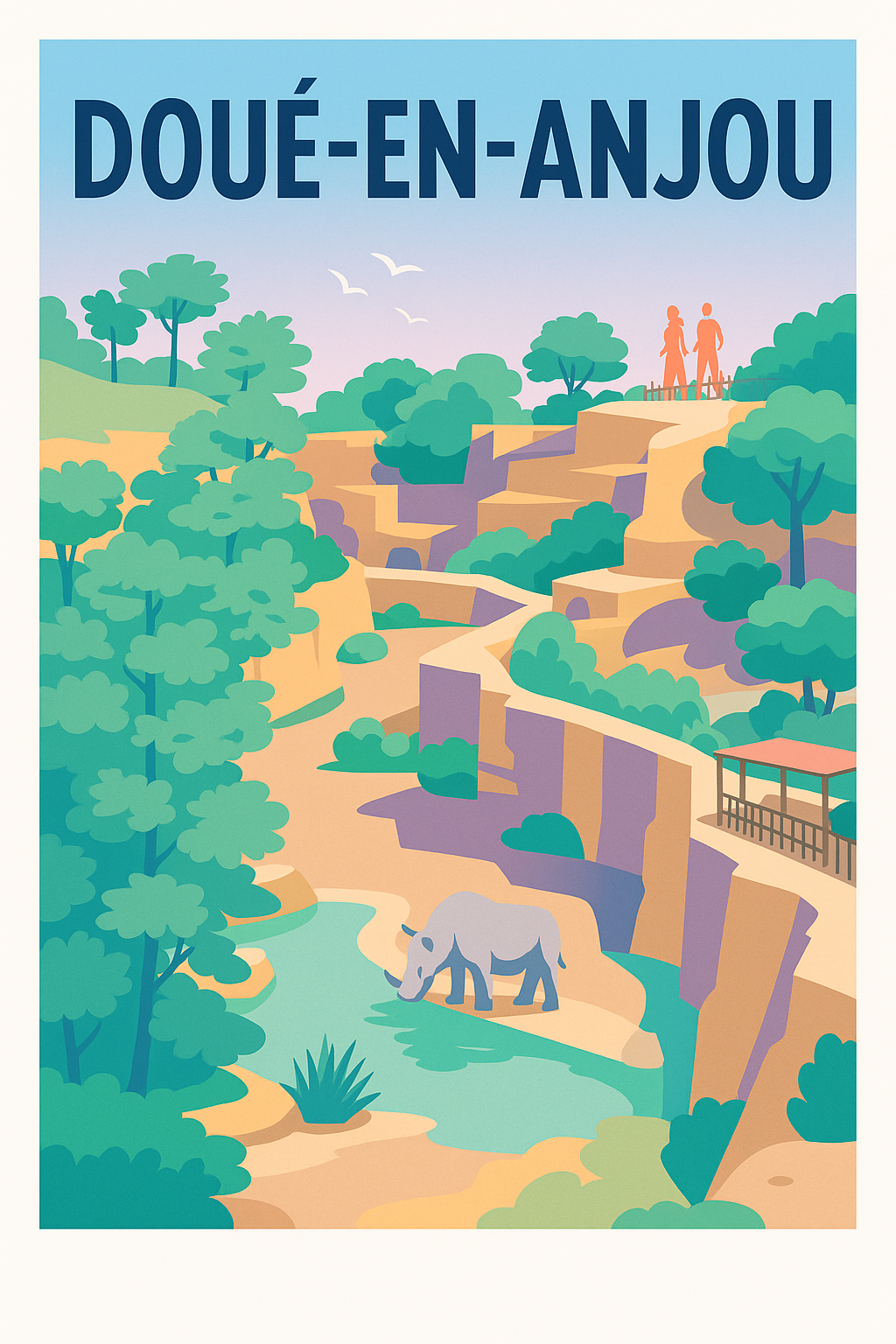 Affiche de Doué-en-Anjou - Harmonie Naturelle au Cœur des Falaises