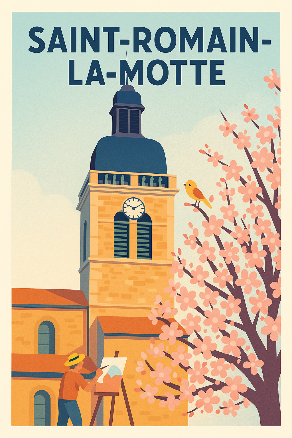 Affiche de Saint-Romain-la-Motte - Charme et sérénité printanière
