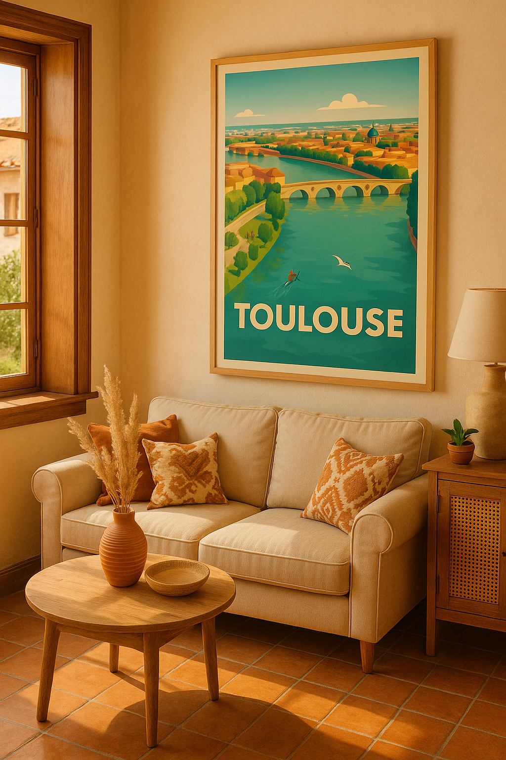 Affiche Toulouse - Douceur de vivre sur les rives de la Garonne - Afich