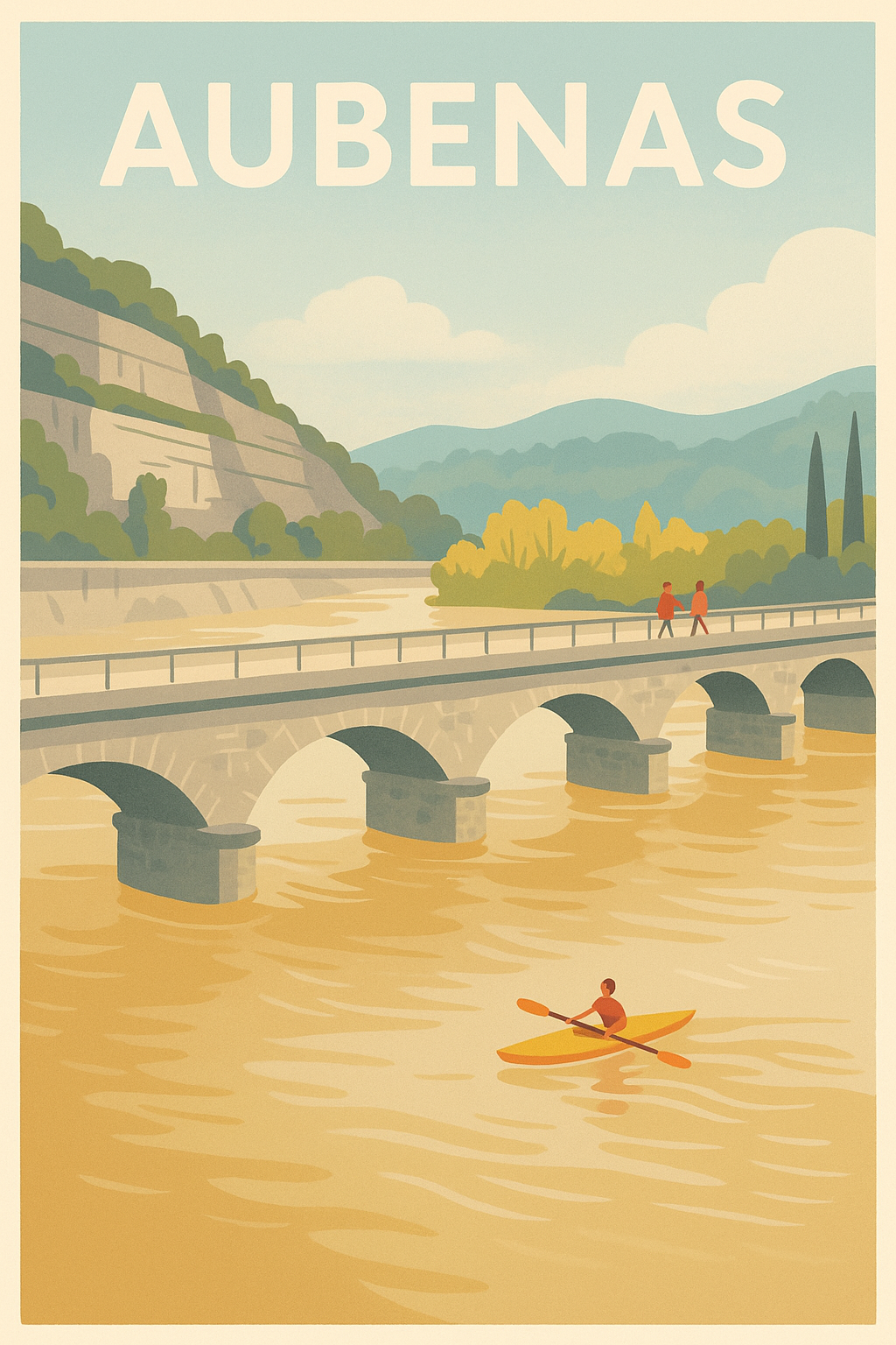 Affiche de Aubenas - L'évasion tranquille au fil de l'eau