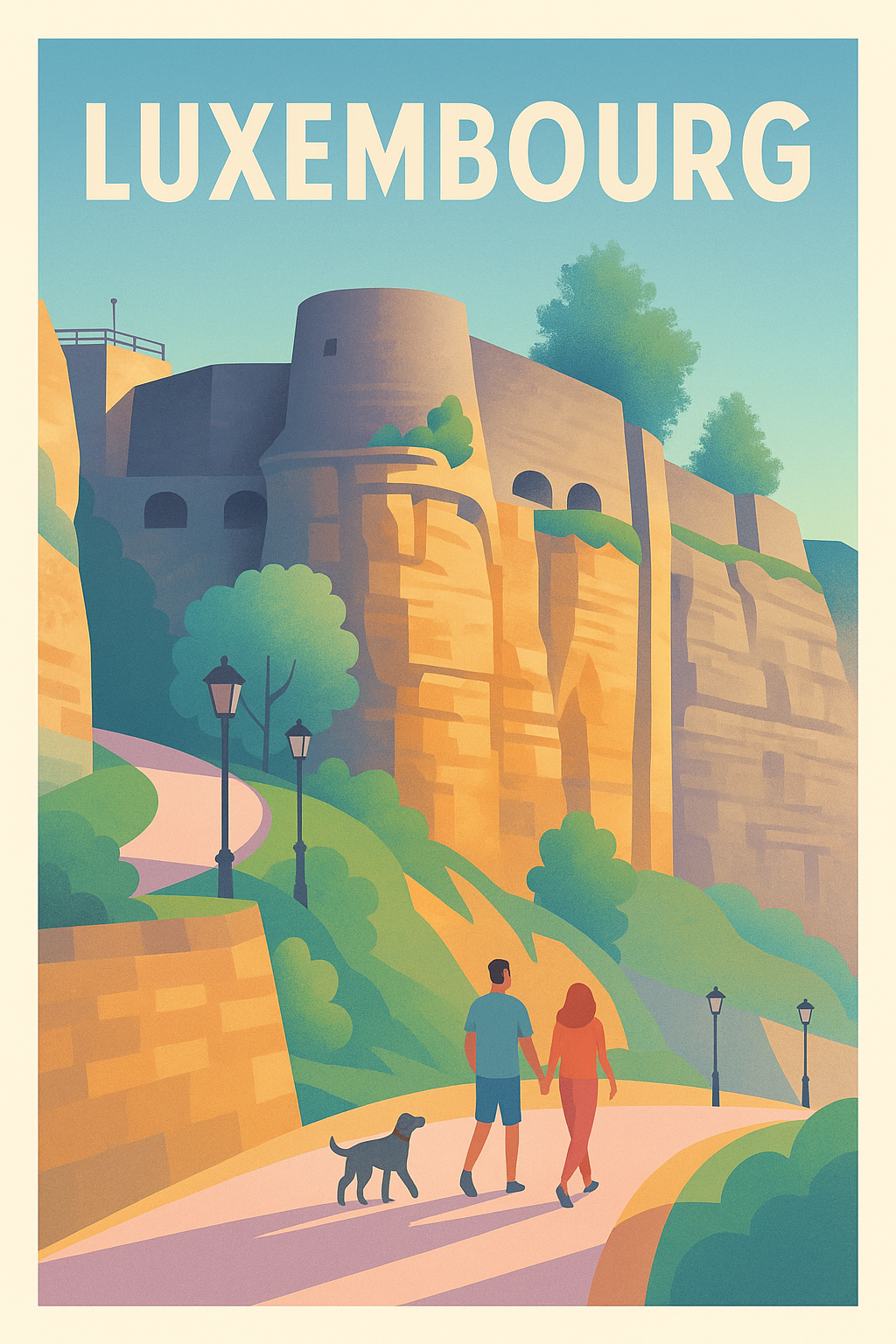 Affiche de Luxembourg - Promenade romantique au cœur des fortifications