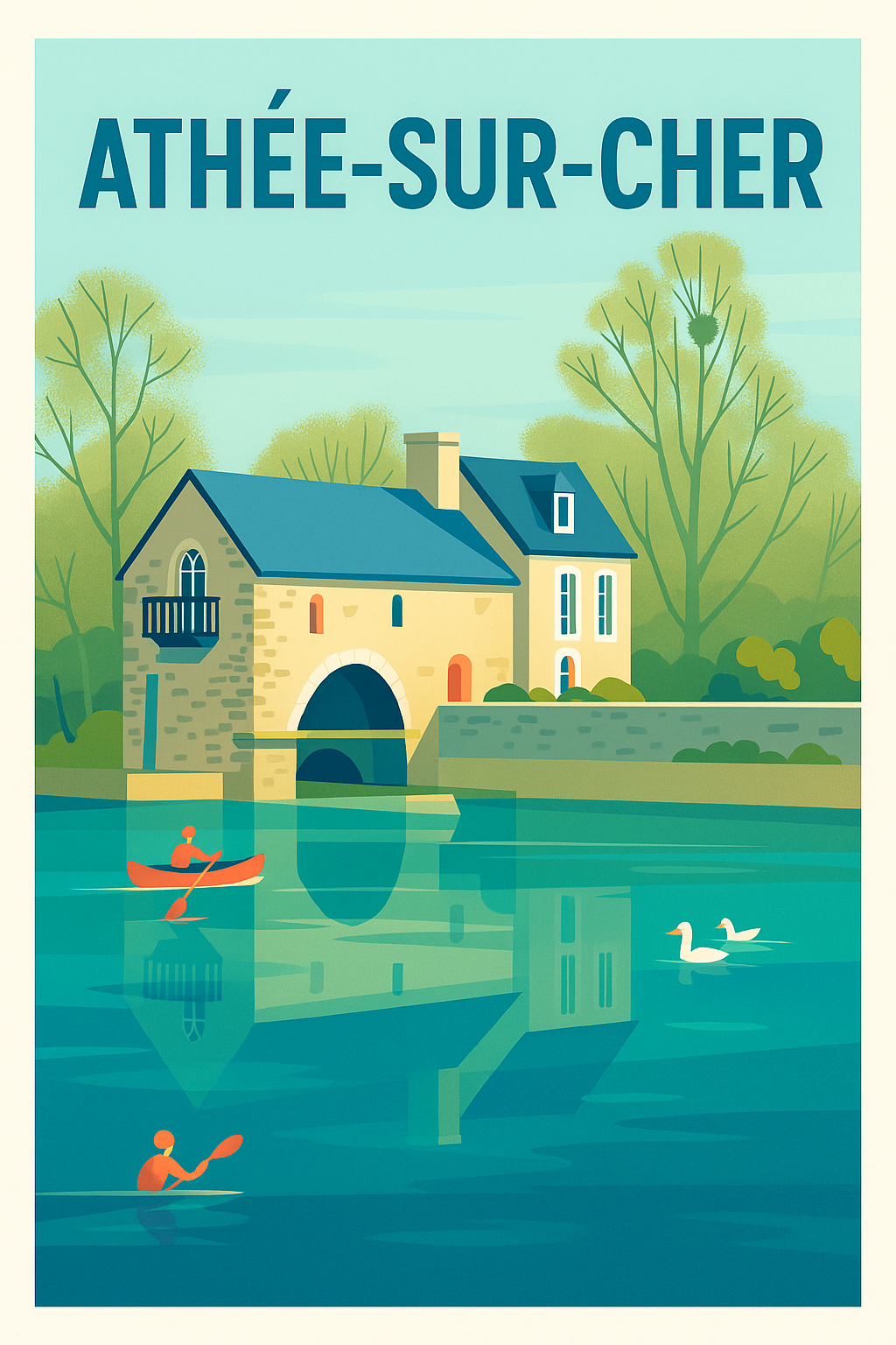 Affiche de Athée-sur-Cher - Évasion paisible au bord de l'eau