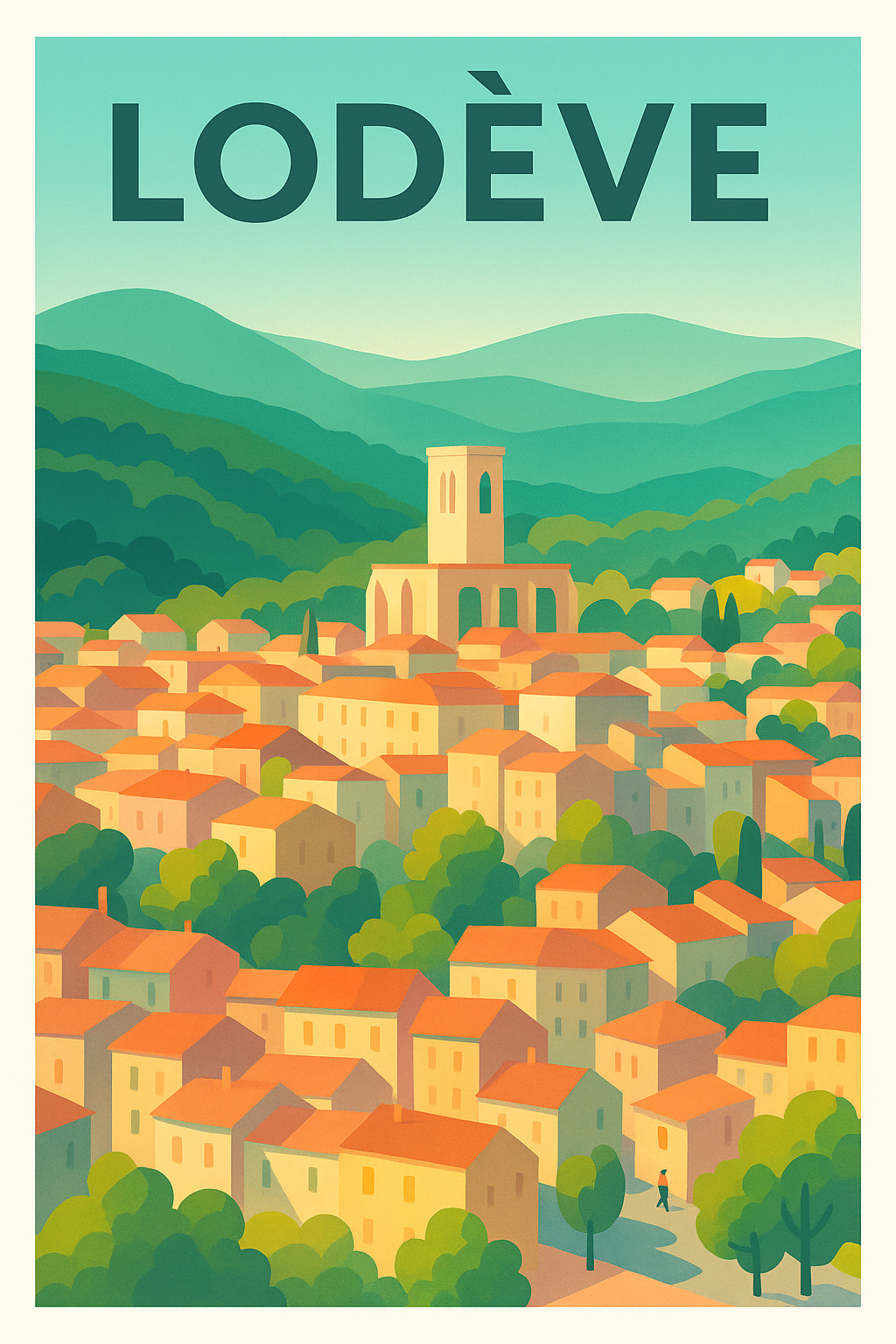 Affiche de Lodève - L’essence paisible d'un village au cœur de la nature