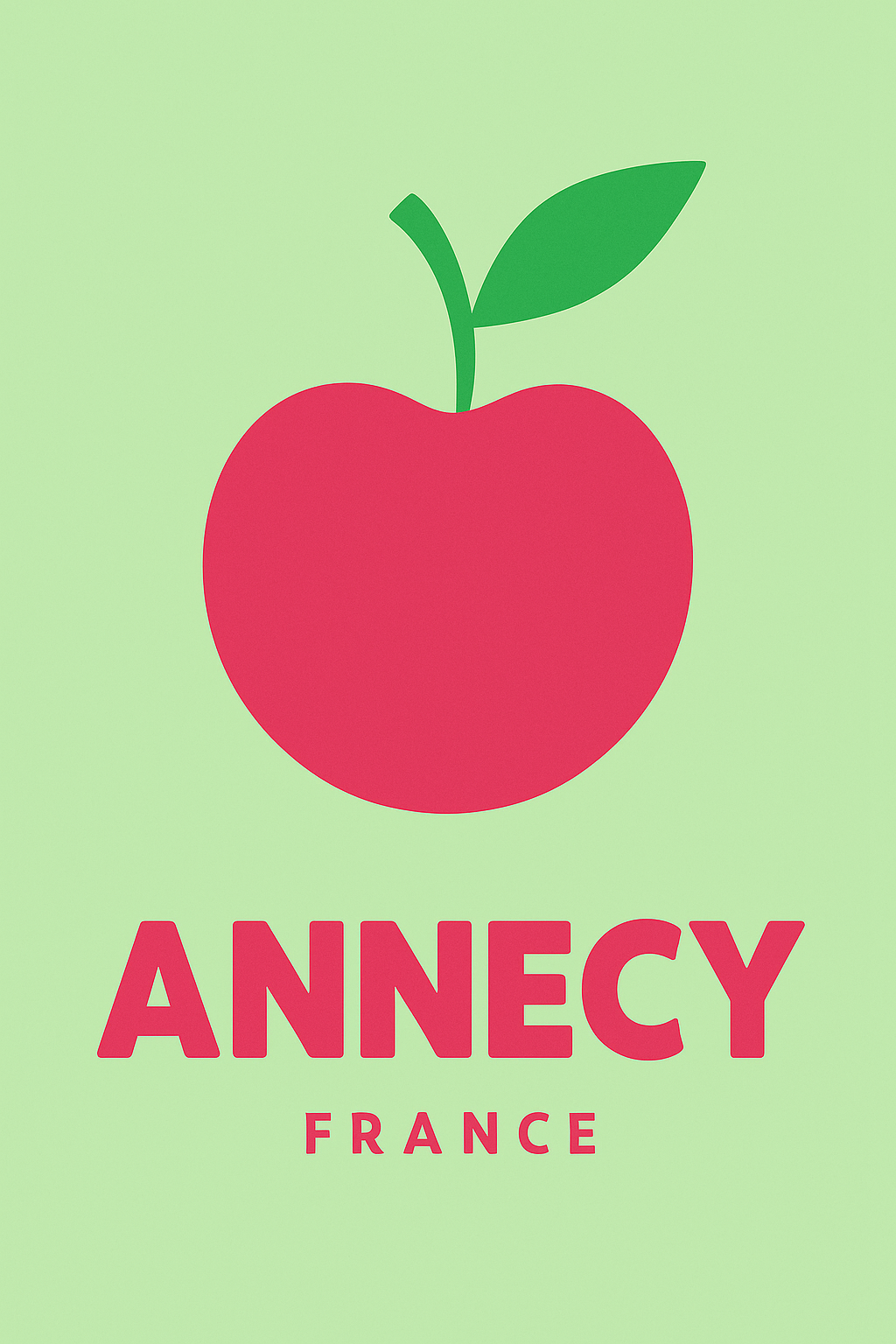 Affiche de Annecy - La Pomme Symbole de Fraîcheur