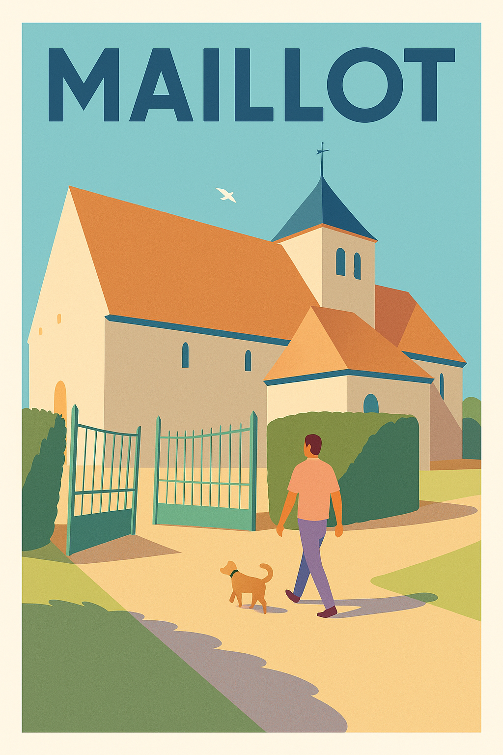 Affiche de Maillot - Promenade paisible au cœur du village