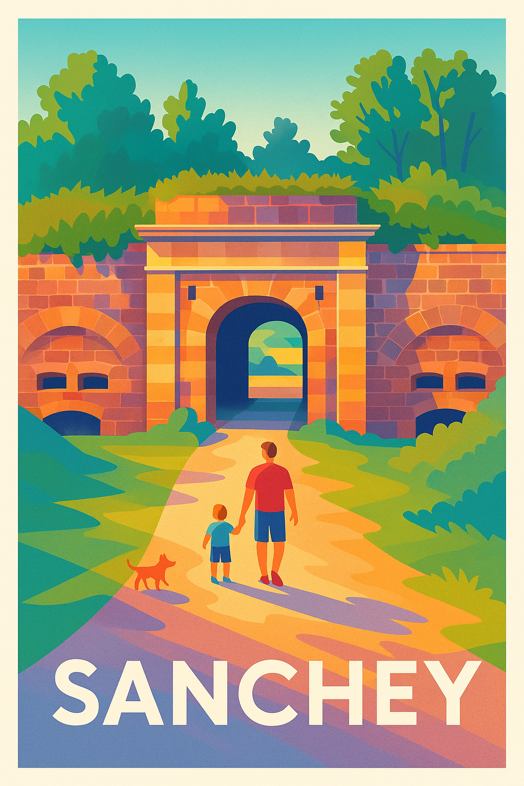 Affiche Sanchey — Promenade paisible au cœur du patrimoine · poster d'art de Sanchey