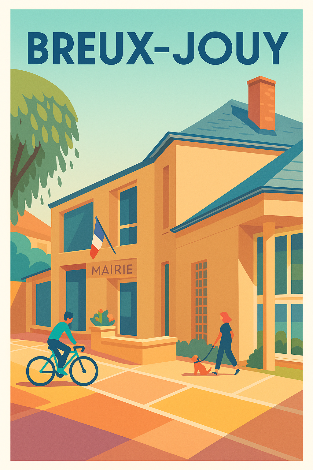 Affiche de Breux-Jouy - Charme paisible de la mairie locale