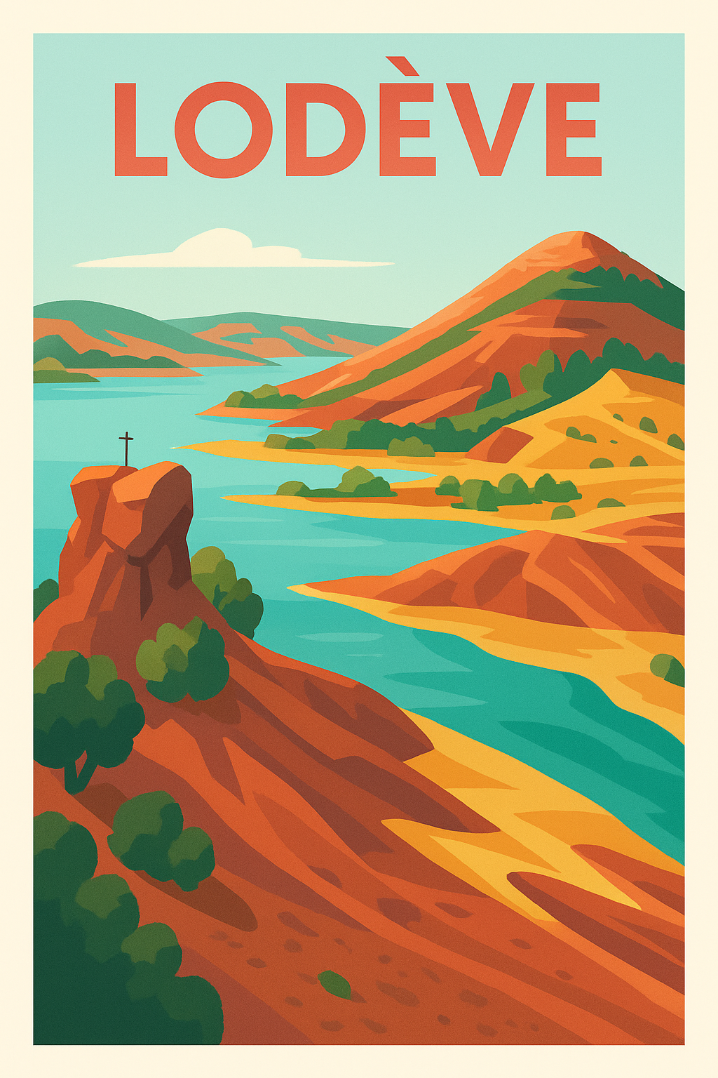 Affiche de Lodève - L'évasion au cœur des paysages méditerranéens