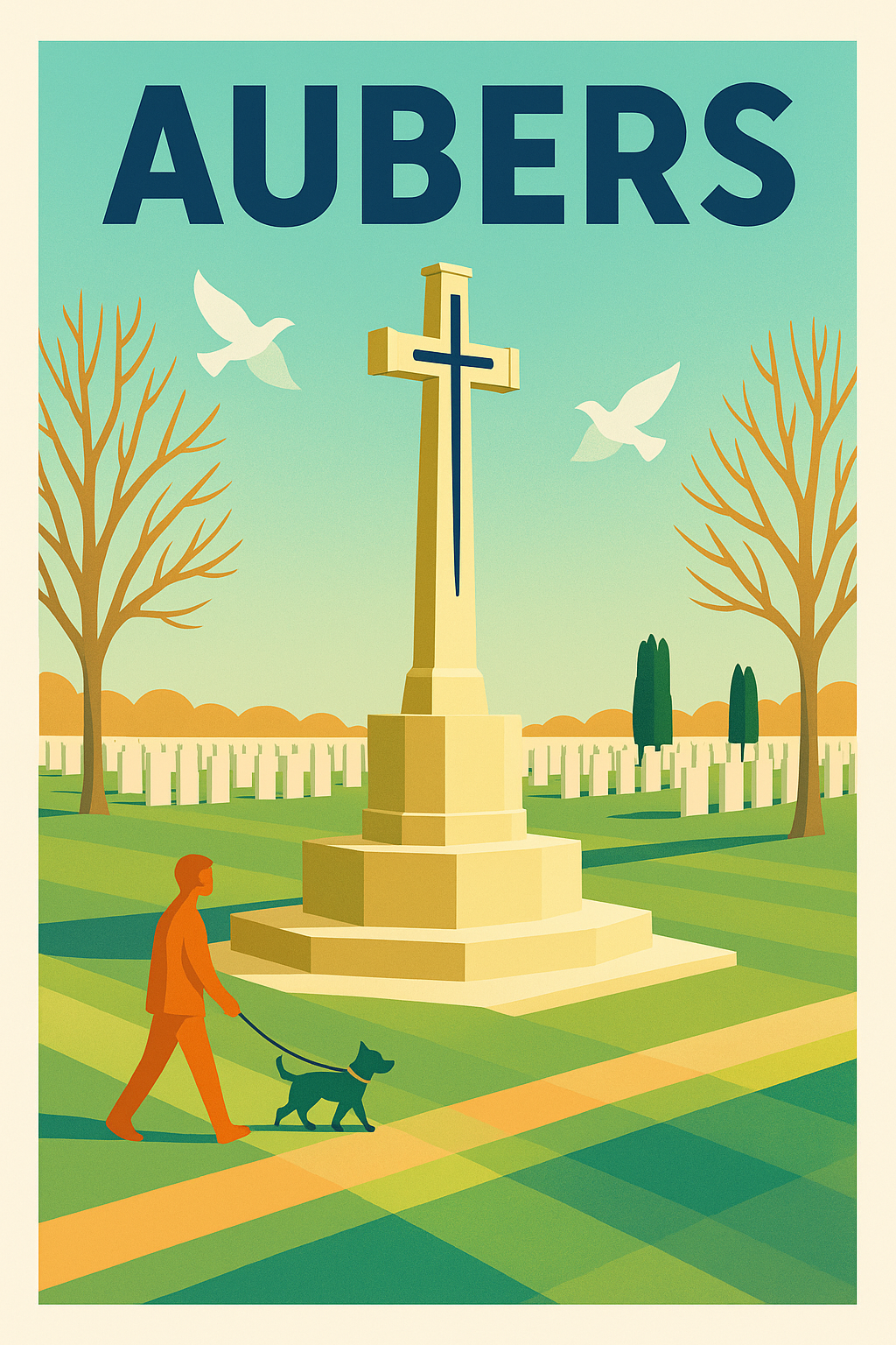 Affiche de Aubers - Sérénité et Mémoire au Cimetière Militaire