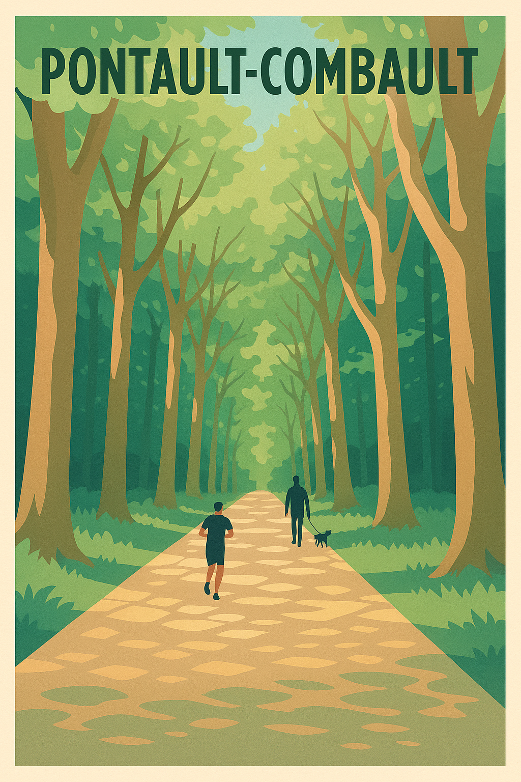 Affiche Pontault-Combault — Promenade en forêt apaisante · poster d'art de Pontault-Combault