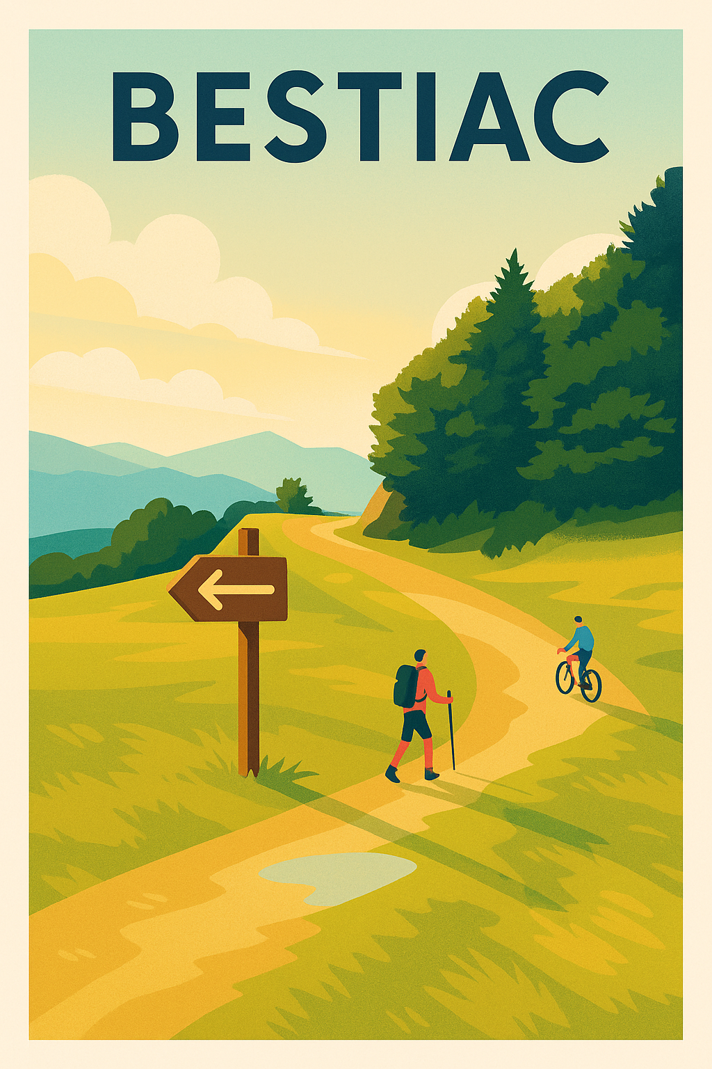 Affiche Bestiac — Évasion et nature à chaque pas · poster d'art de Bestiac