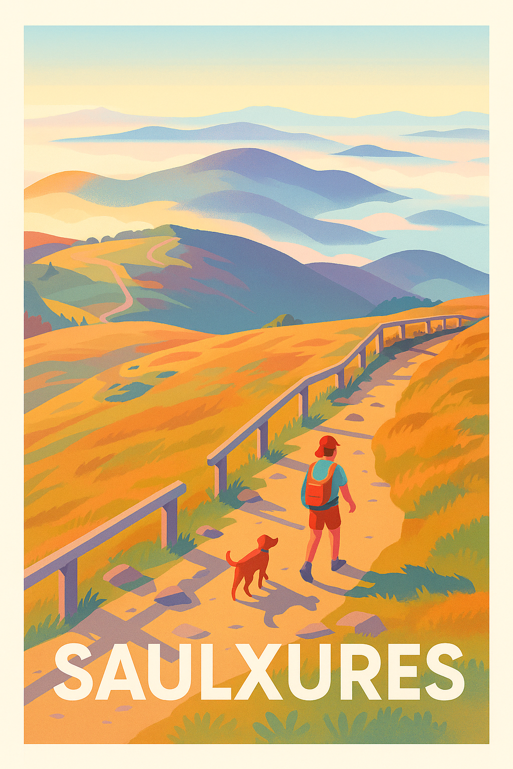 Affiche Saulxures — Randonnée et panoramas apaisants · poster d'art de Saulxures