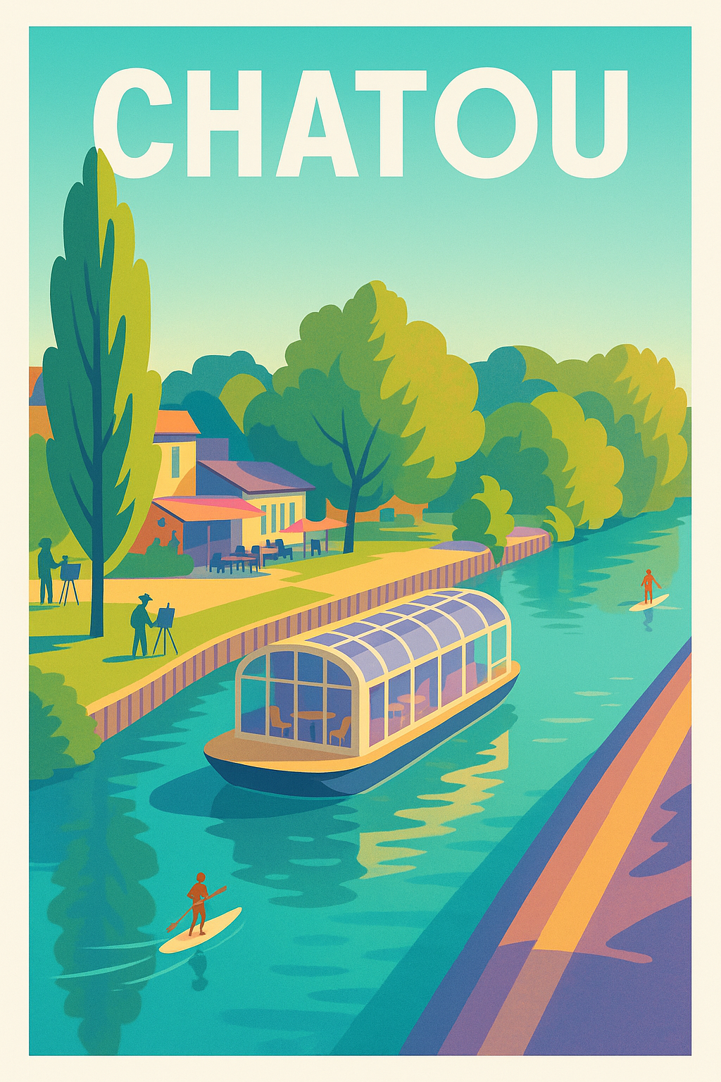 Affiche Chatou — Flânerie en bord de Seine · poster d'art de Chatou
