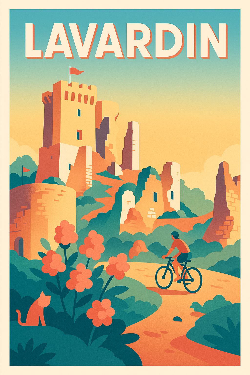 Affiche Lavardin — Évasion bucolique au cœur des ruines médiévales · poster d'art de Lavardin