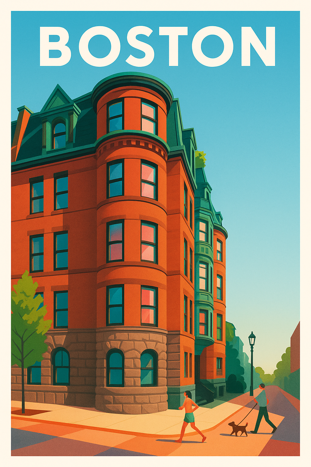 Affiche de Boston - Charme urbain et architecture emblématique
