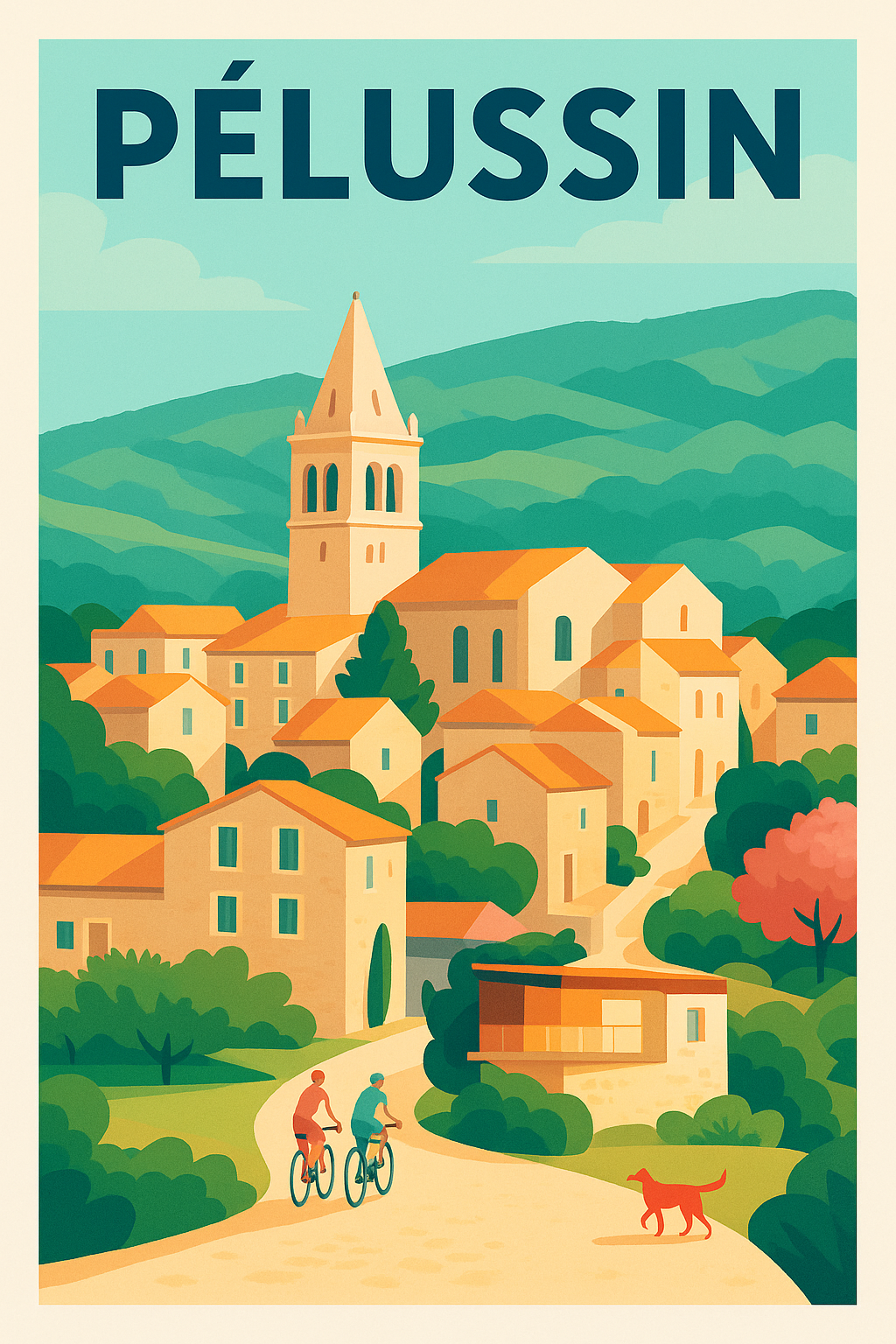 Affiche de Pélussin - Charme et douceur de la campagne vallonnée