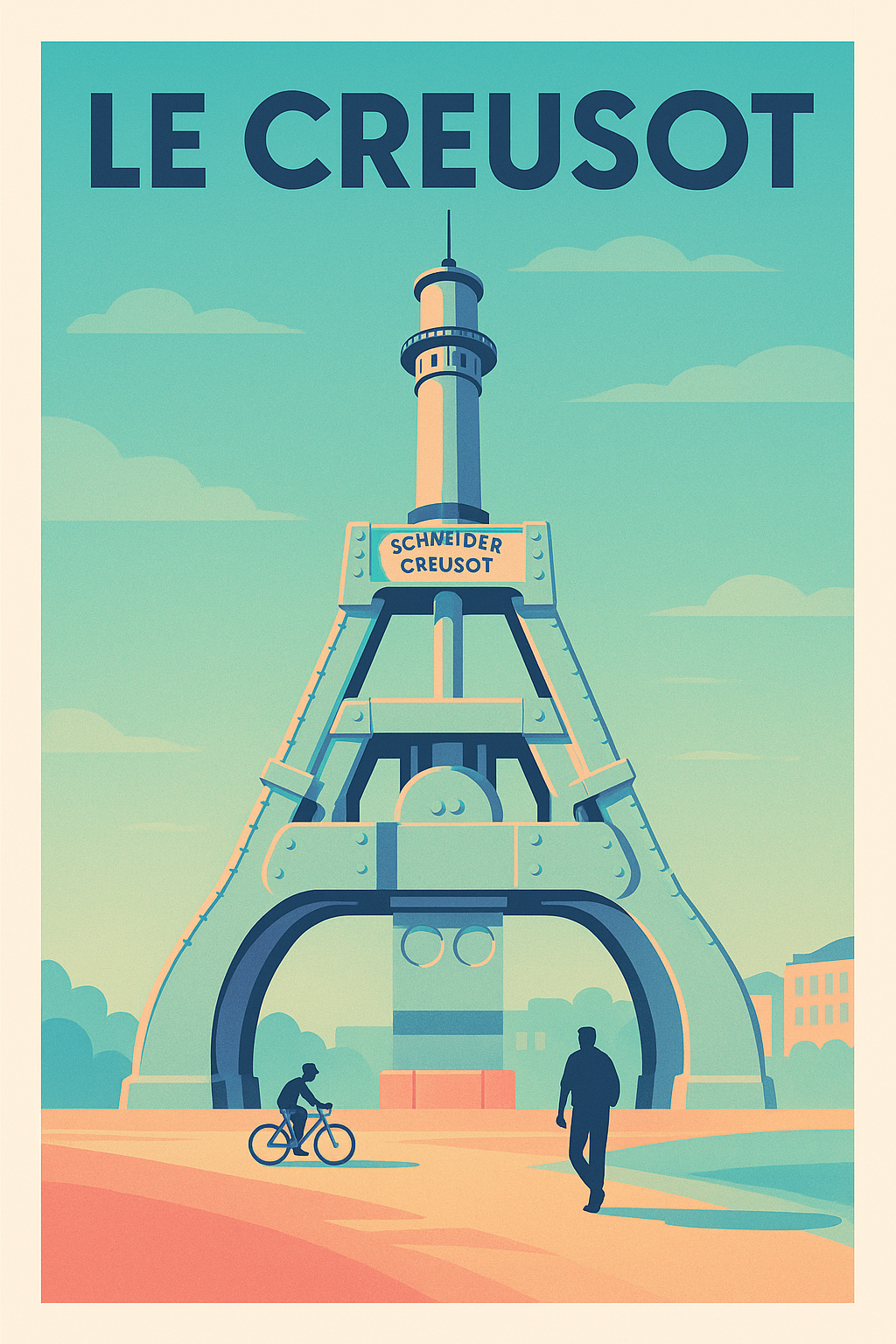 Affiche de Le Creusot - Symbole industriel revisité