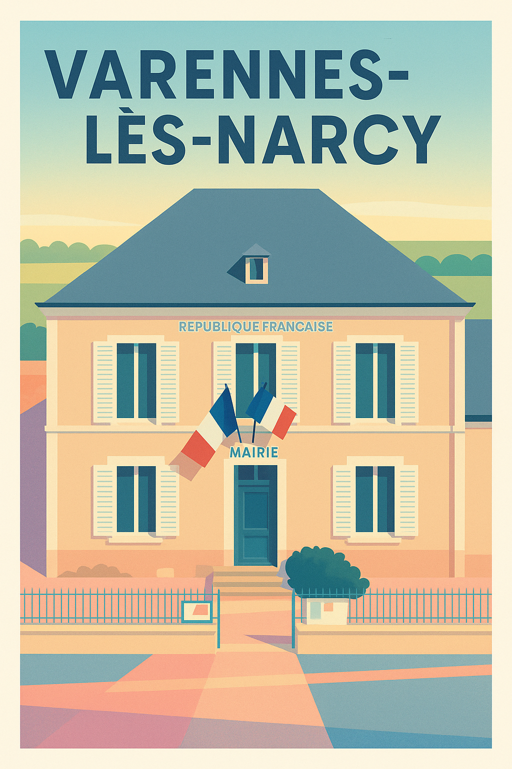 Affiche de Varennes-lès-Narcy - Charme paisible de la Mairie française
