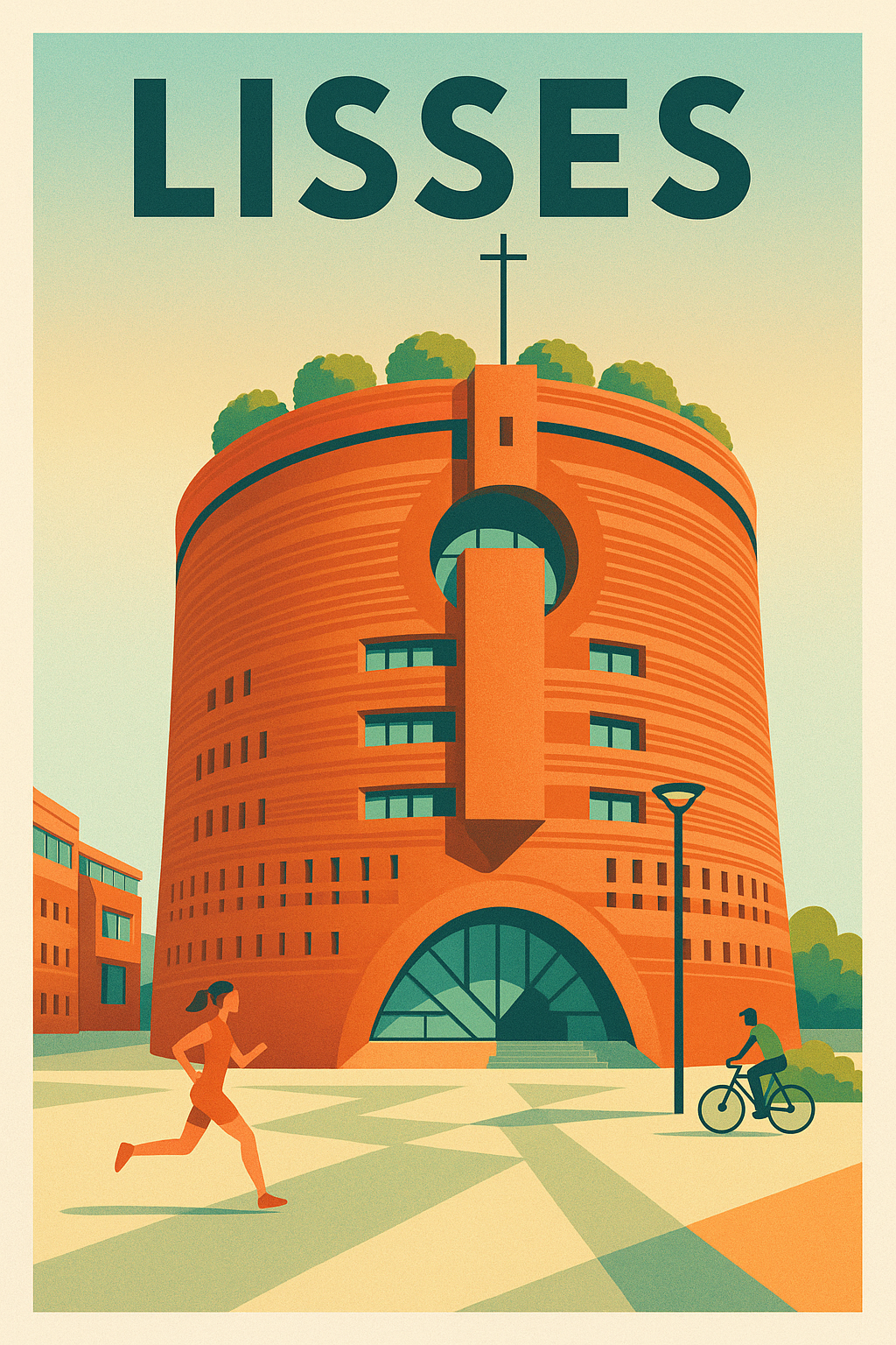Affiche de Lisses - L'emblématique architecture moderne au cœur de la ville