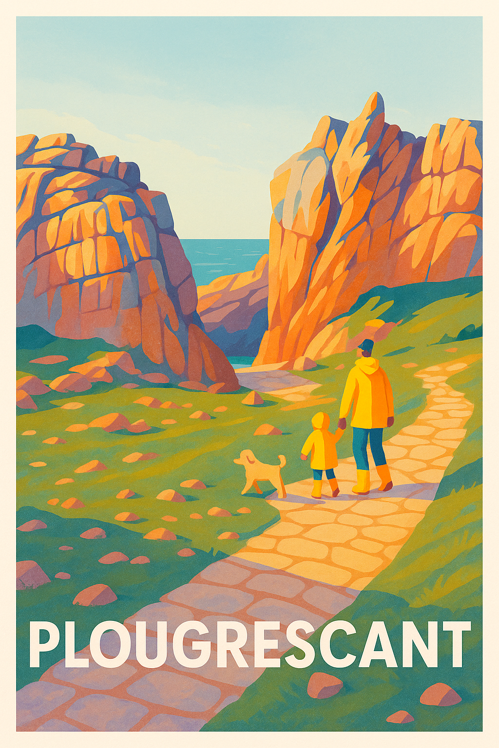 Affiche de Plougrescant - Promenade au cœur des falaises bretonnes