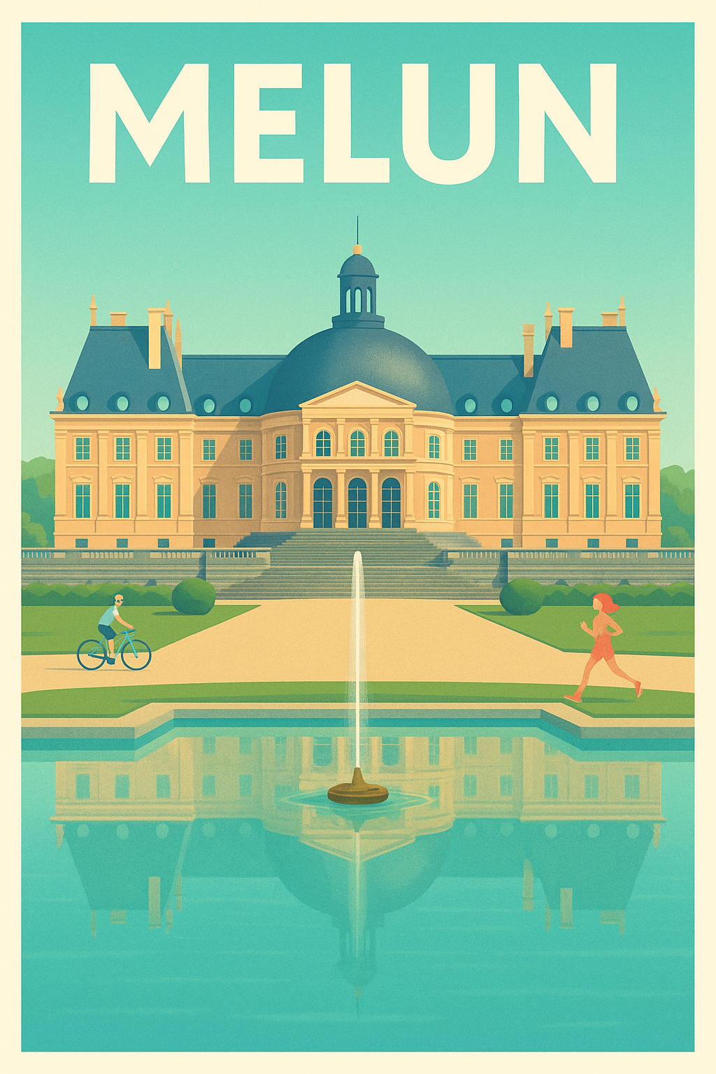 Affiche Melun — Élégance et sérénité au cœur de la ville · poster d'art de Melun