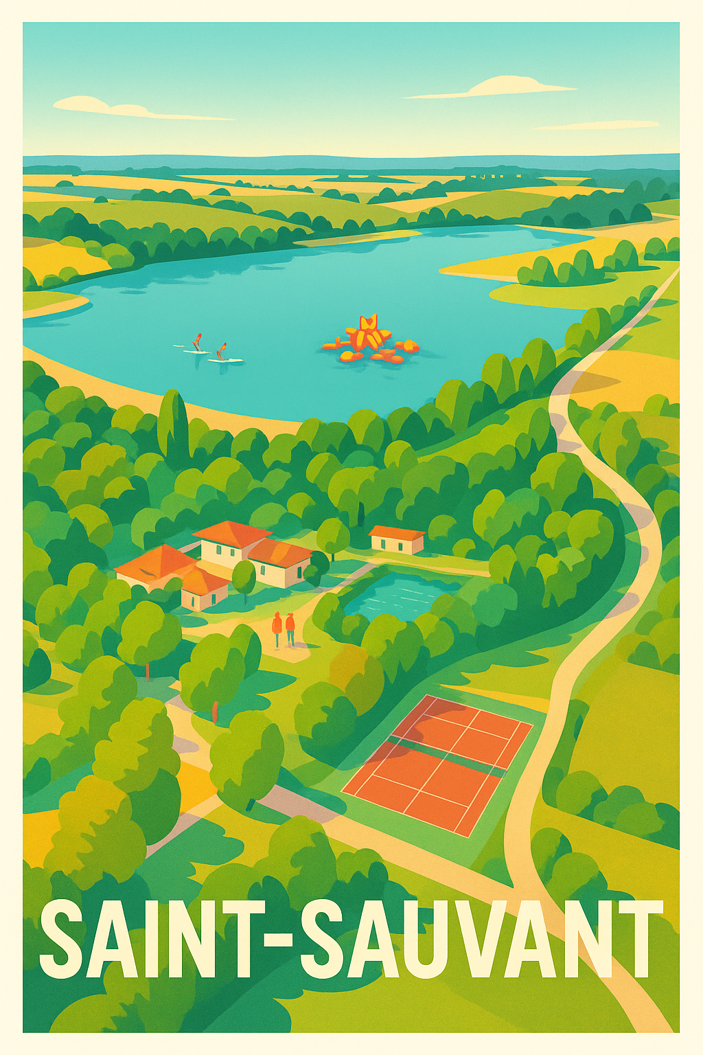 Affiche Saint-Sauvant — Escapade Nature et Sérénité · poster d'art de Saint-Sauvant