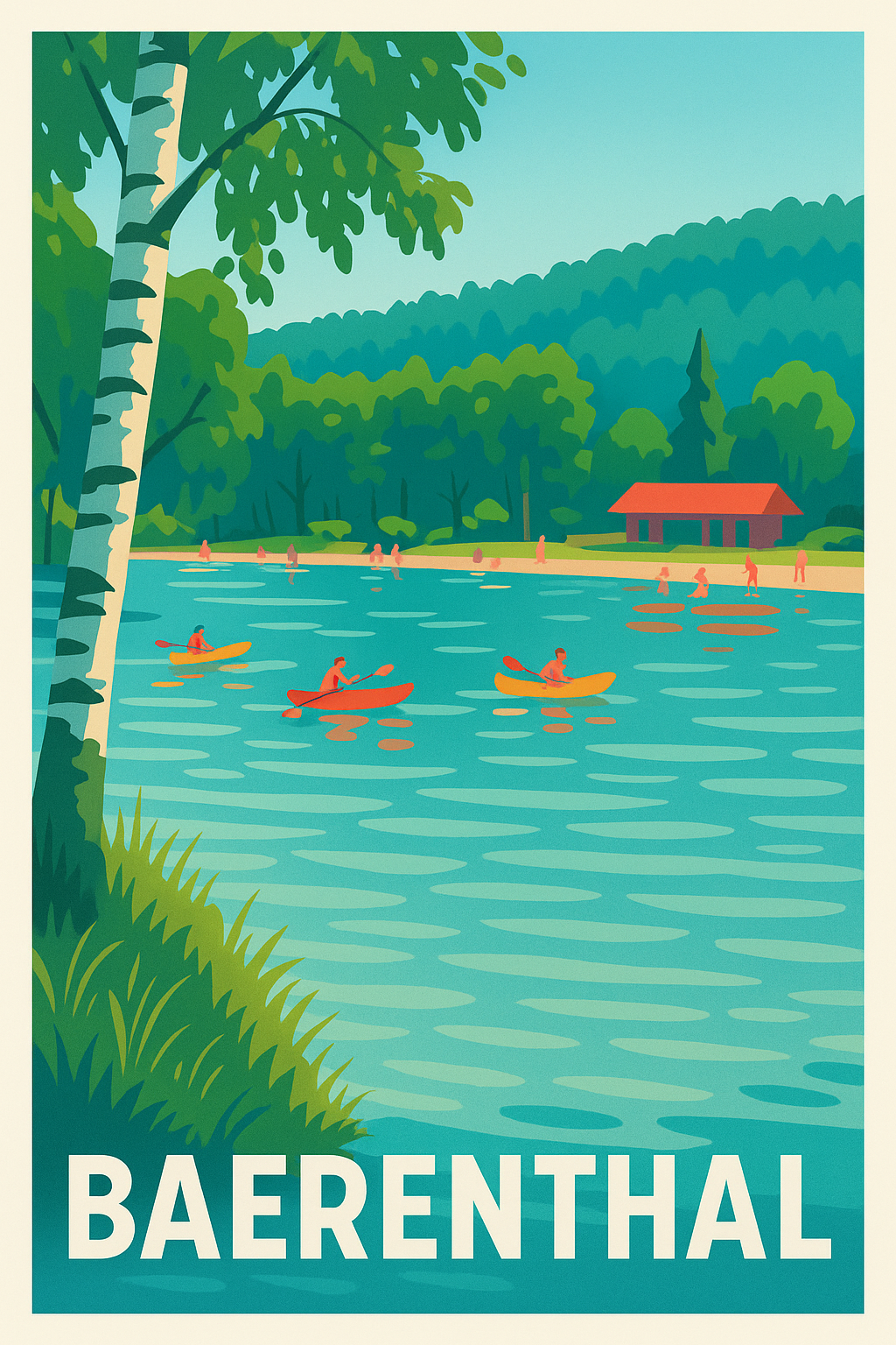 Affiche Baerenthal — Évasion nature en eaux calmes · poster d'art de Baerenthal