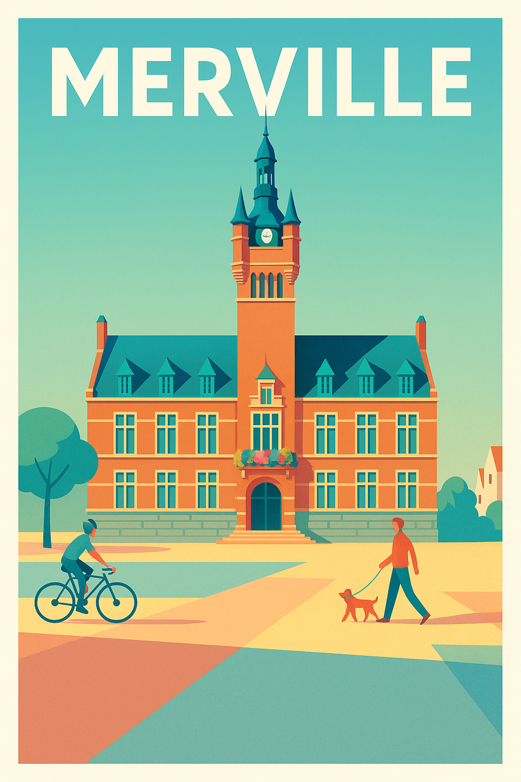 Affiche de Merville - Charme architectural et douceur de vivre
