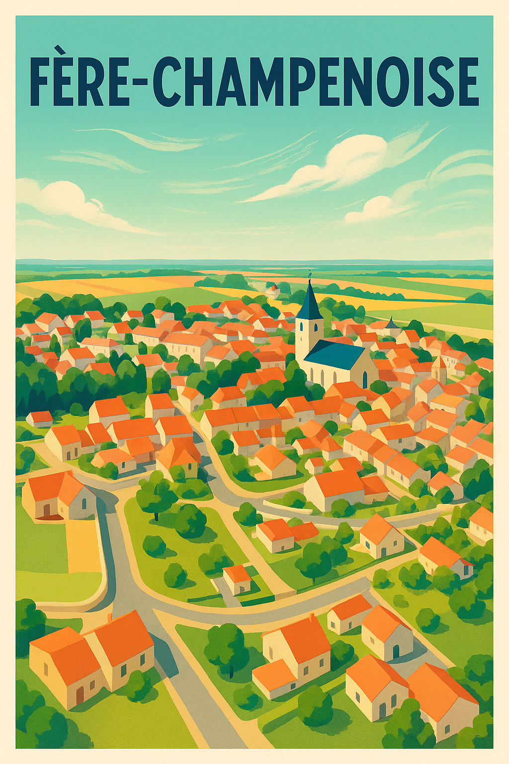 Affiche de Fère-Champenoise - Vue panoramique pleine de charme