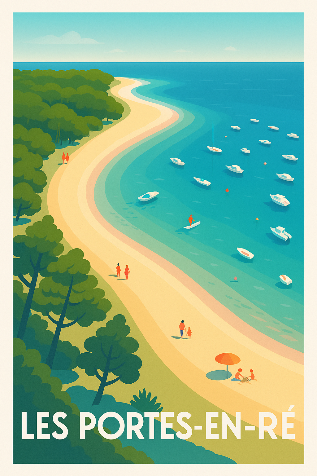Affiche Les Portes-en-Ré — Évasion marine et douceur de vivre · poster d'art de Les Portes-en-Ré