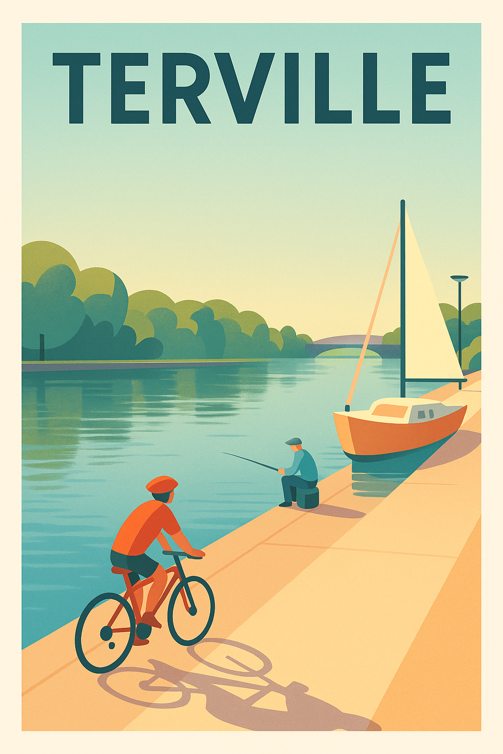 Affiche de Terville - Un instant de calme au bord de l'eau