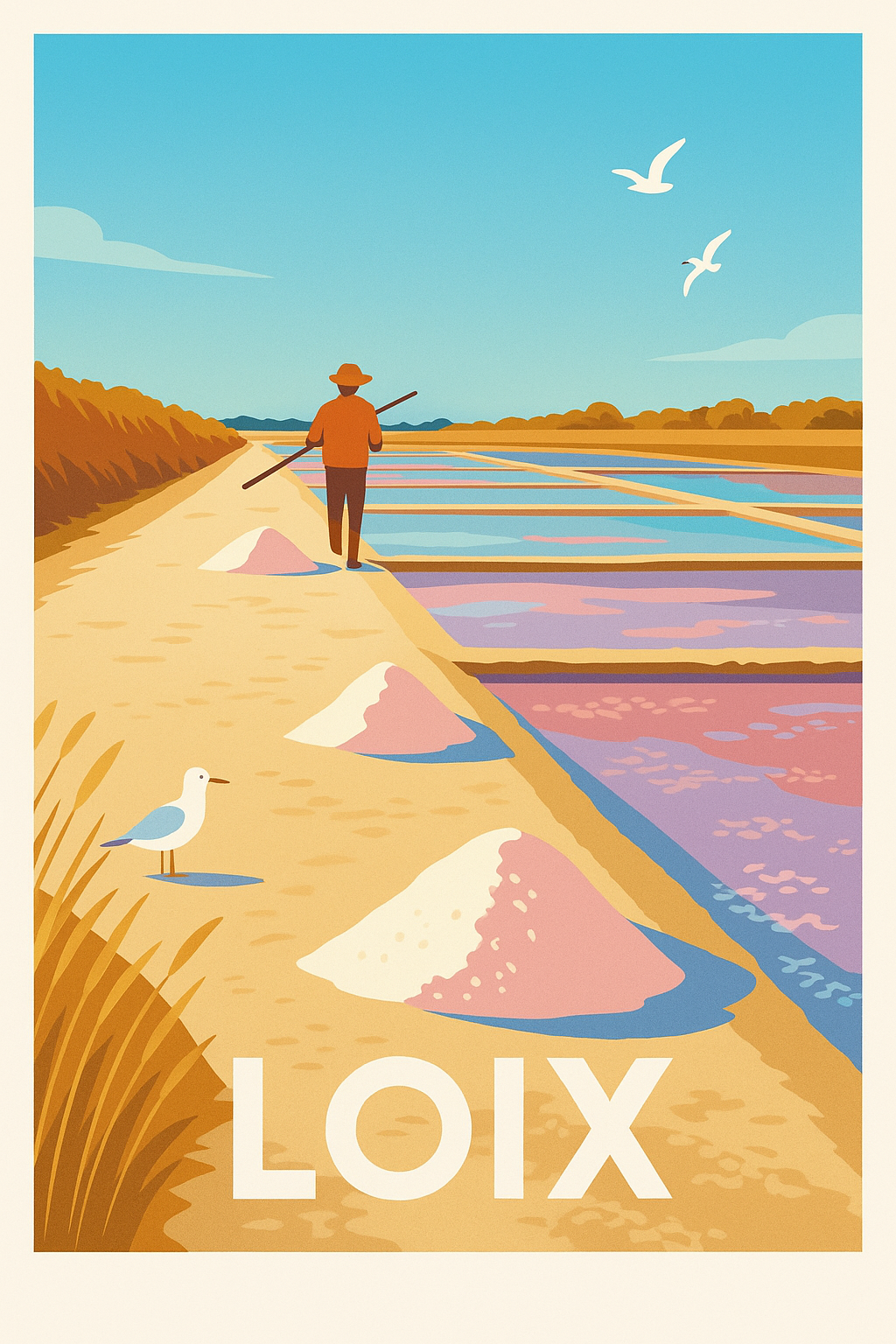 Affiche Loix — L'Art du Sel et la Sérénité Naturelle · poster d'art de Loix