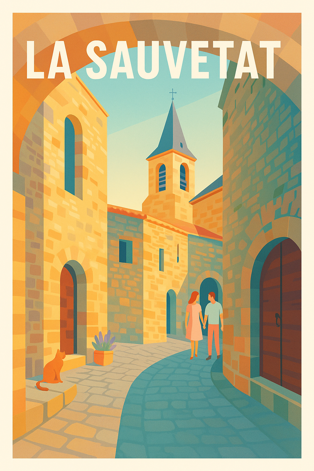 Affiche La Sauvetat — Charme et douceur d'une ruelle typique · poster d'art de La Sauvetat