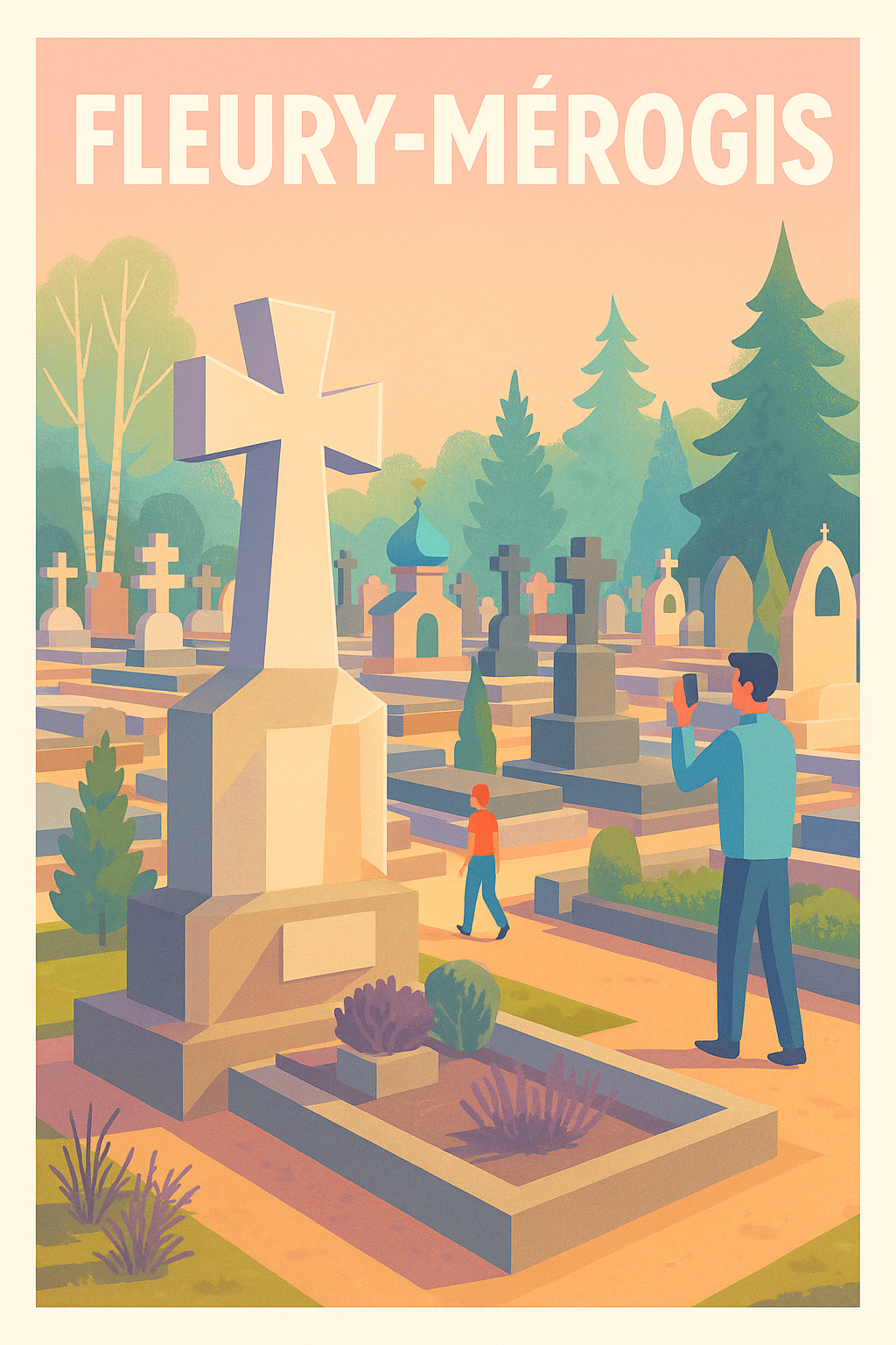 Affiche de Fleury-Mérogis - Une balade paisible au cimetière historique