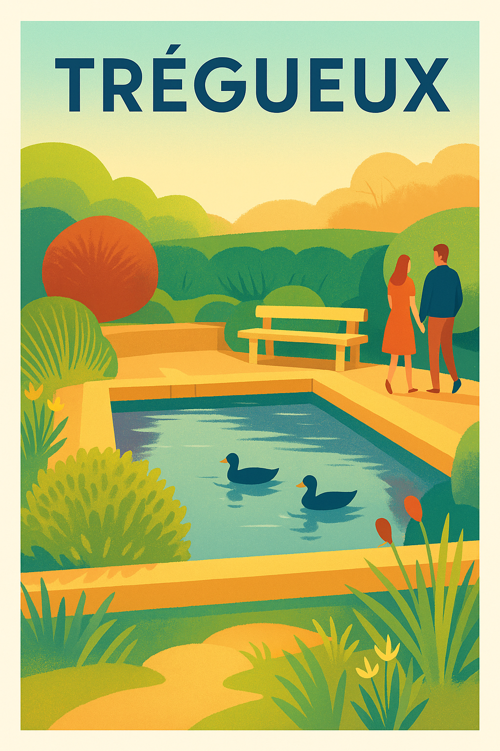 Affiche de Tréguueux - Une promenade paisible au parc