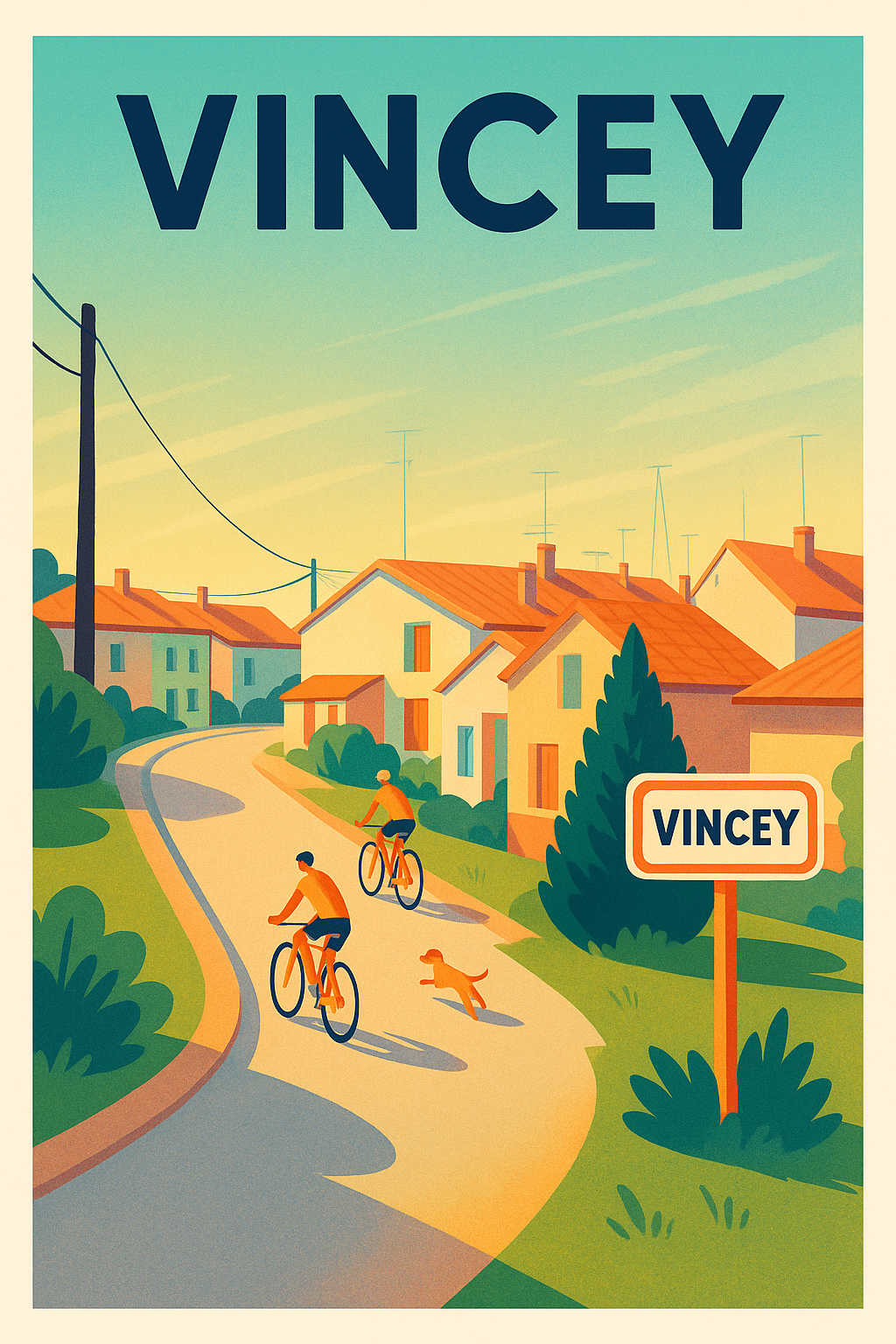 Affiche de Vincey - Échappée bucolique à vélo