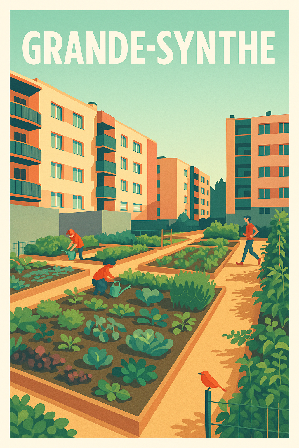 Affiche de Grande-Synthe - Jardins urbains en pleine lumière