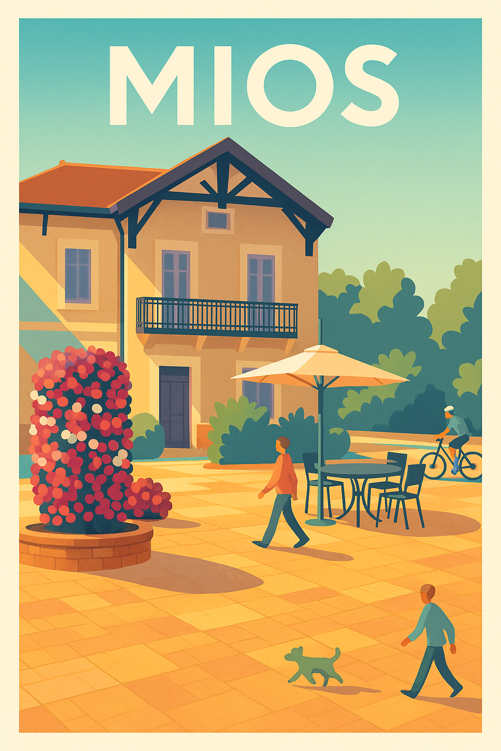 Affiche de Mios - Tranquillité et Soleil en Nouvelle-Aquitaine