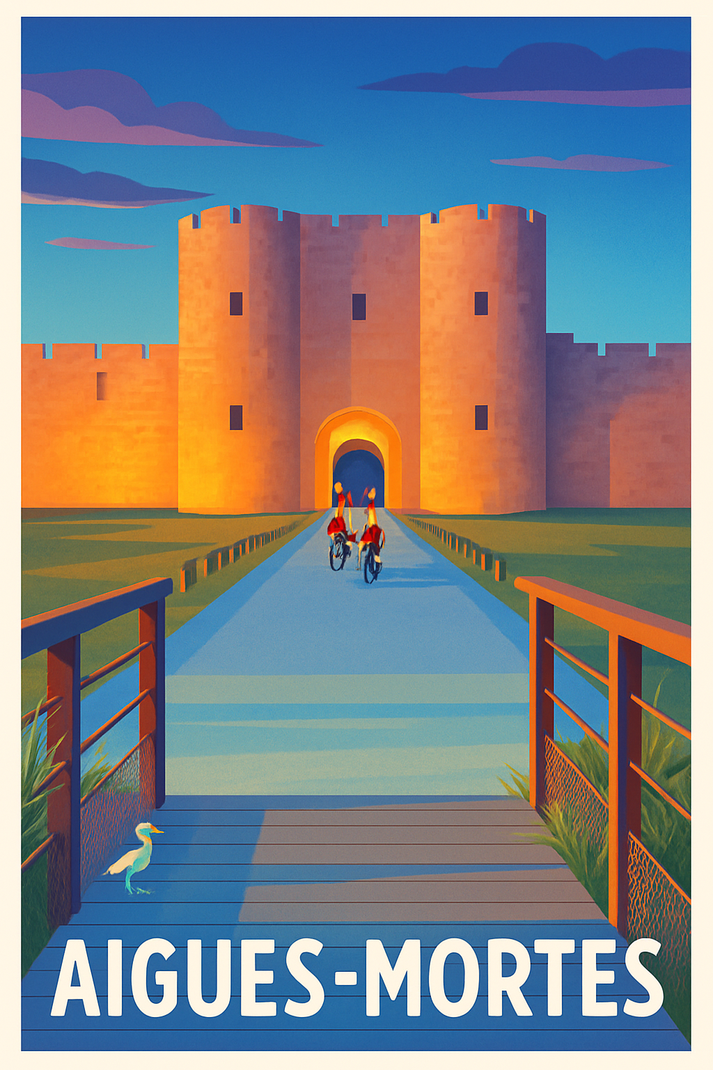 Affiche de Aigues-Mortes - L'entrée majestueuse de la cité fortifiée