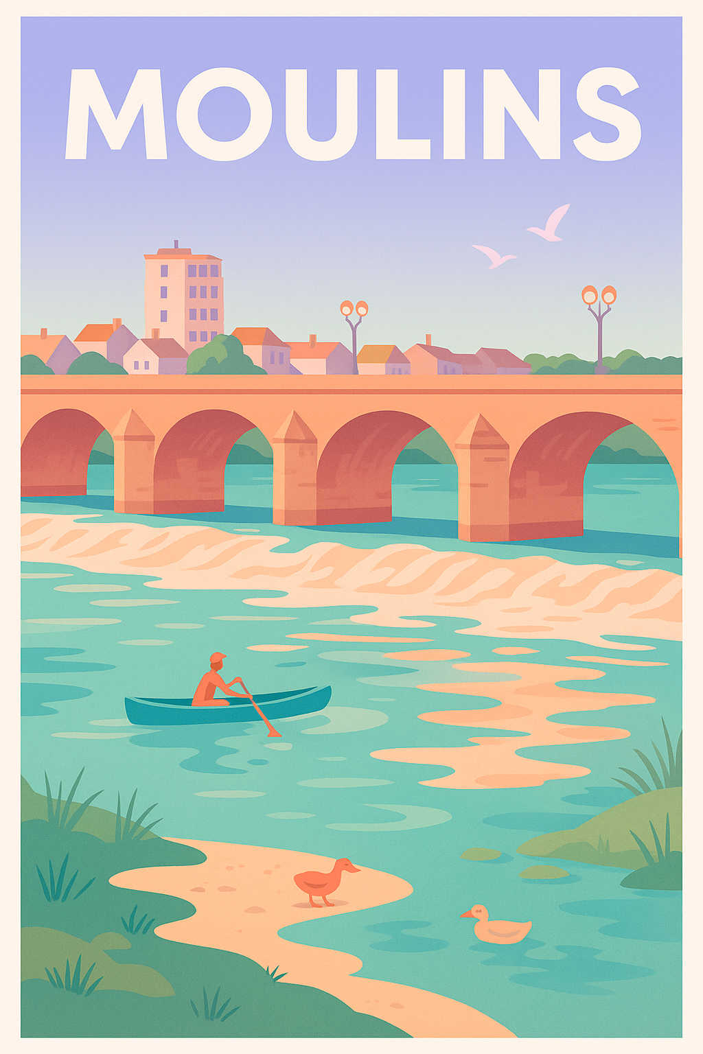 Affiche de Moulins - Charme bucolique au fil de l'eau