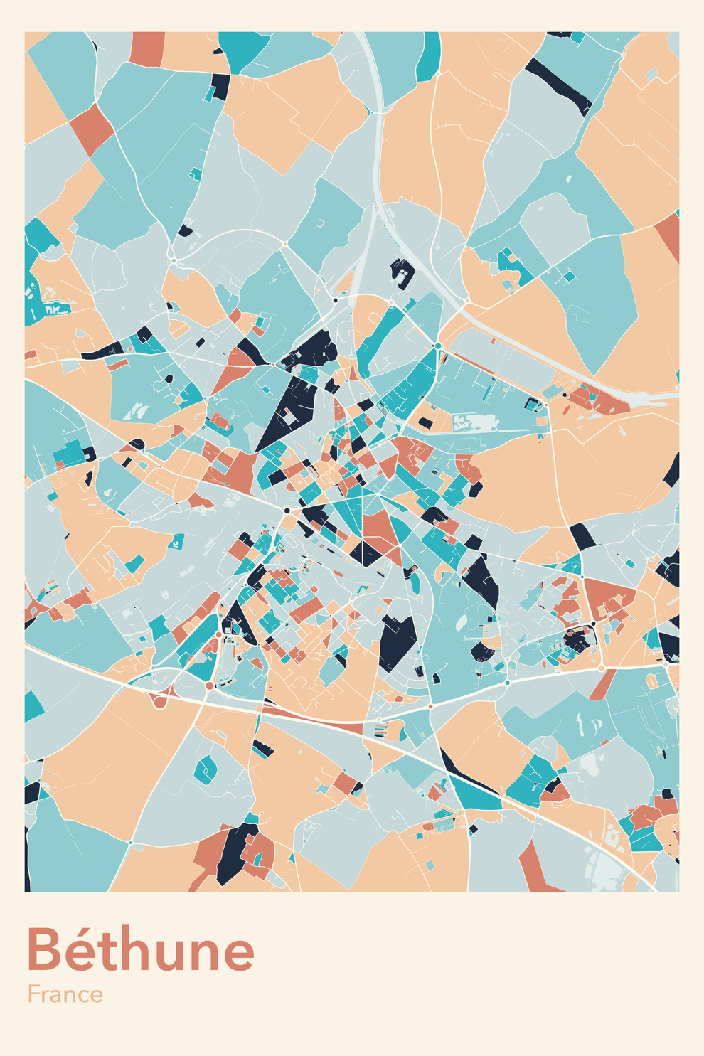 Plan de Béthune - Carte personnalisée