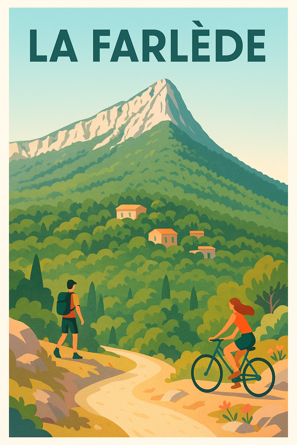 Affiche de La Farlède - Invitation à la randonnée et au vélo en Provence