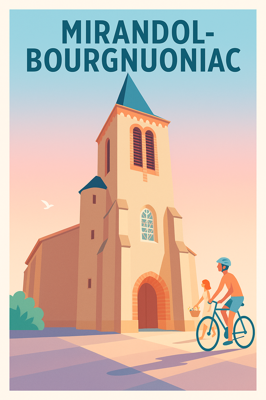 Affiche de Mirandol-Bourgnounac - Un moment de quiétude à vélo